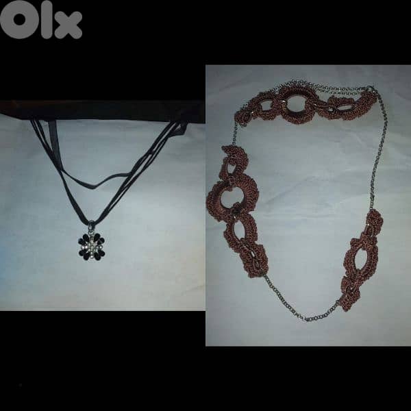 necklace vintage necklaces crochet or black stripes 1