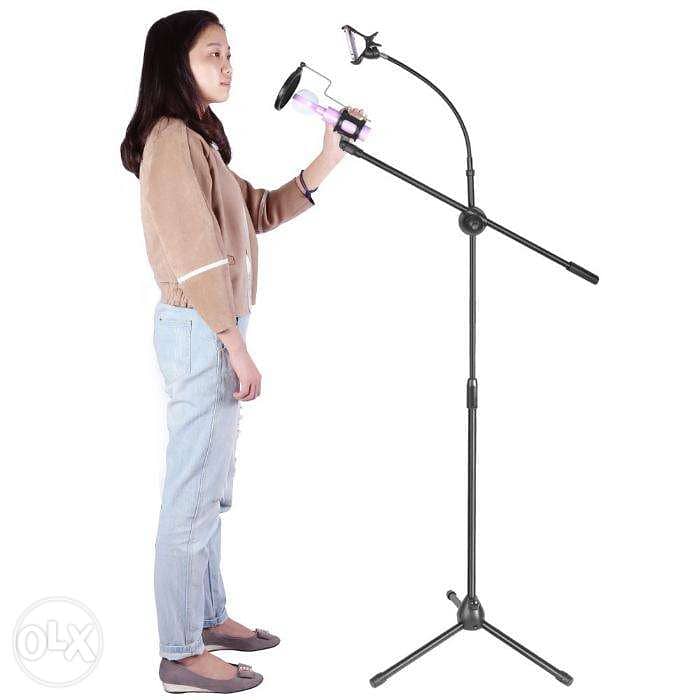 Tripod Microphone - Microphone Stand with 2 Boom Arm,Studio Mic Stand 1