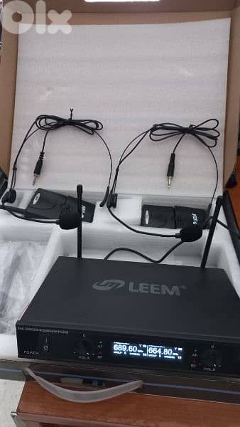 wireless double headset brand leem,new not used 1