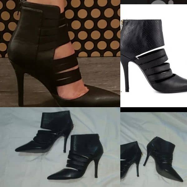 shoes ankle boots open striped  made in Italy 39/40 bas 0