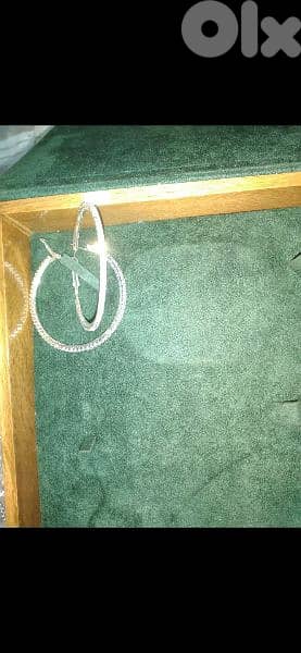 earrings silver tone hoop earrings with strass 5