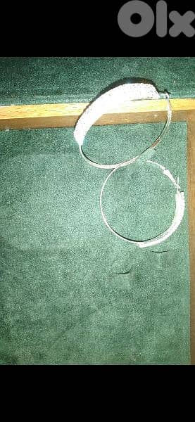 earrings silver tone hoop earrings with strass 14