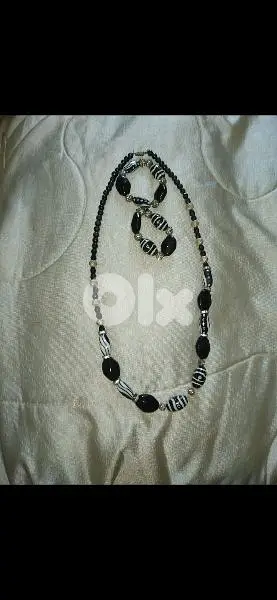 necklace zebra beads necklace+2 bracelets