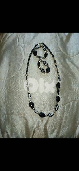 necklace zebra beads necklace+2 bracelets 0