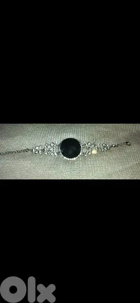 bracelet strass with big black stone