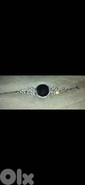 bracelet strass with big black stone 0