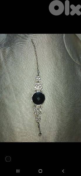 bracelet strass with big black stone 2