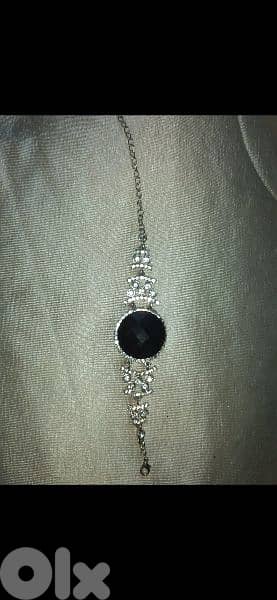 bracelet strass with big black stone 3