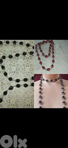 necklace vintage long necklace available red/black
