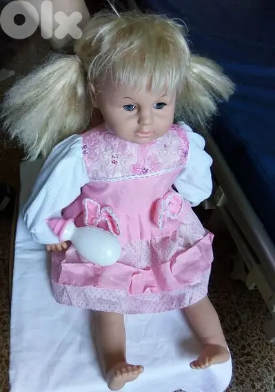 BABY BIG GIRL 52Cm Stuffed Still Good doll+Talking disc, no batteries