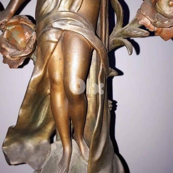 French Art Nouveau clock set Auguste Moreau 1834-1917 3