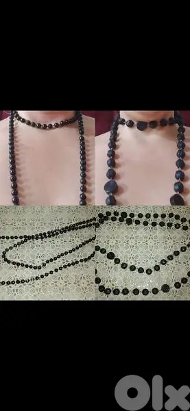 necklace 2 models necklace beads black