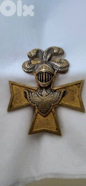 Crusader Knight Templars  Memorial Bronze pin minted in Paris 1262 0