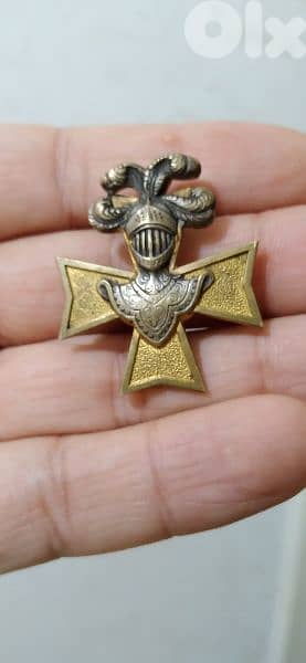 Crusader Knight Templars  Memorial Bronze pin minted in Paris 1262 2