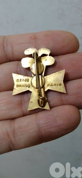 Crusader Knight Templars  Memorial Bronze pin minted in Paris 1262 3