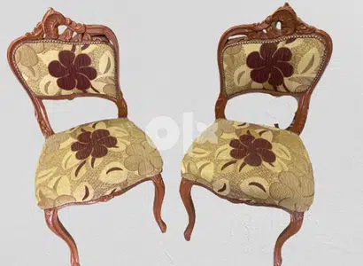 2 wooden chairs