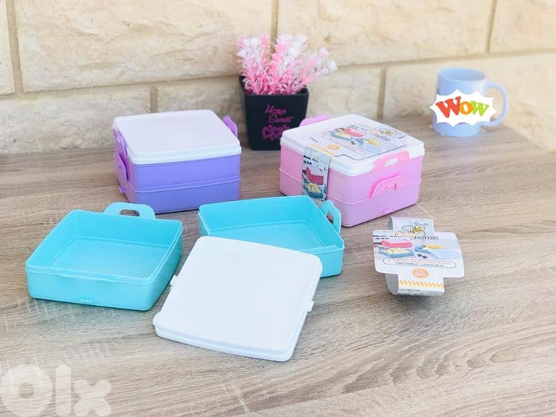 2 shelfs lunchbox tapperwer 2$ 2