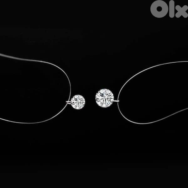 necklace invisible necklace with big stone zirkone 2