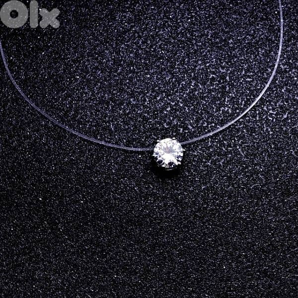 necklace invisible necklace with big stone zirkone 3
