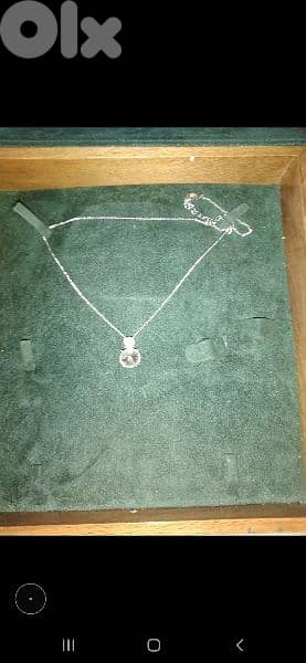 necklace silver tone chain with 3 stones zirkon 2