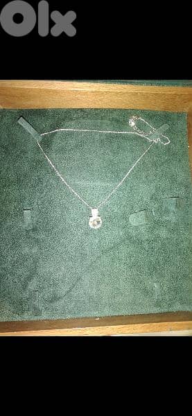 necklace silver tone chain with 3 stones zirkon 3