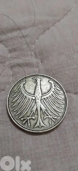 German  Silver Coin Five Marks  Memorail year 1957