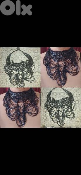 vintage black sparkly sequins spider web 0