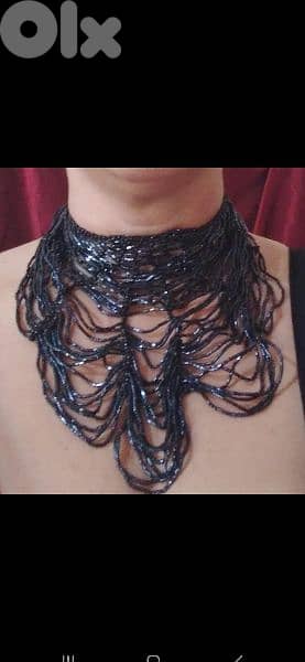 vintage black sparkly sequins spider web 1
