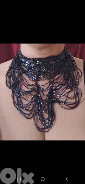 vintage black sparkly sequins spider web 2