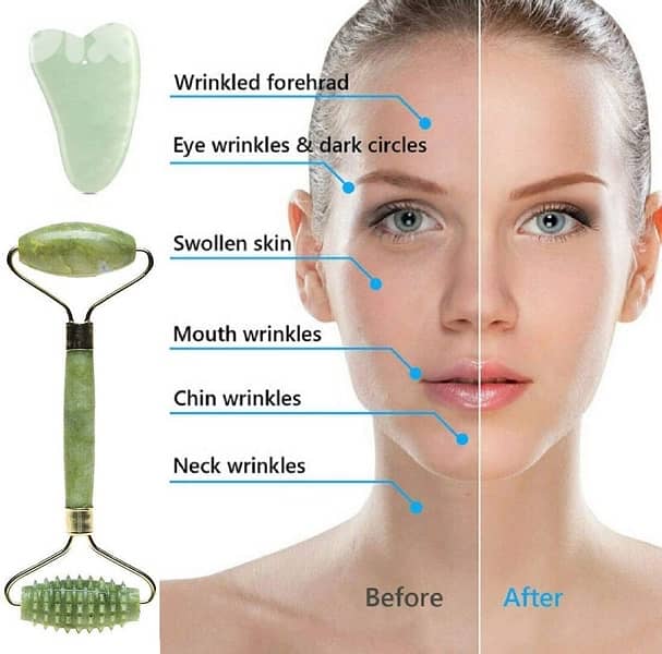 Gua sha & jade roller 3 in 1 0