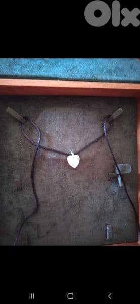 necklace heart shape crystal pendant on satin 4
