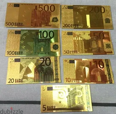 souvenir gold plate Euro set
