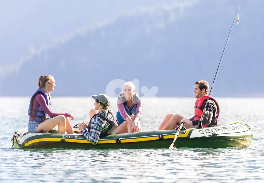 Intex Seahawk 4 Set Inflatable Boat with Oars and Pump 3