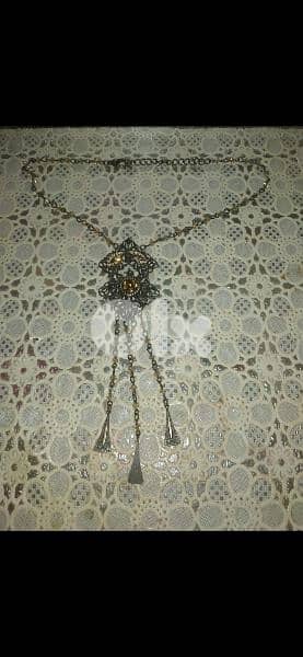 necklace copper colour with stones 4