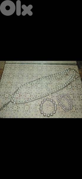 necklace silver colour pearl with bracelet 2