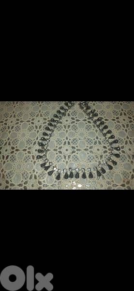necklace vintage crystal choker colour grey 2