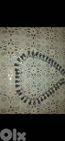 necklace vintage crystal choker colour grey 3
