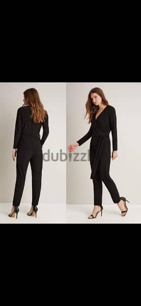 jumpsuit black long sleeve tie front m to xxL terke 0