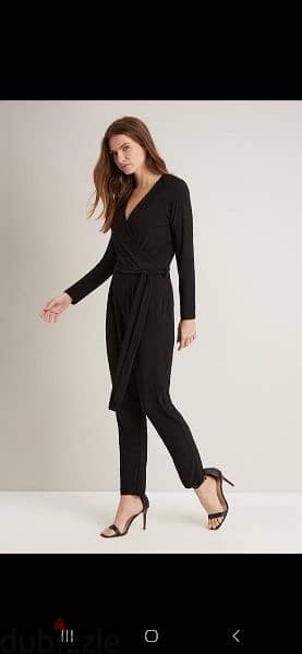 jumpsuit black long sleeve tie front m to xxL terke 2
