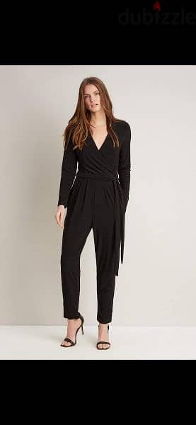 jumpsuit black long sleeve tie front m to xxL terke 1