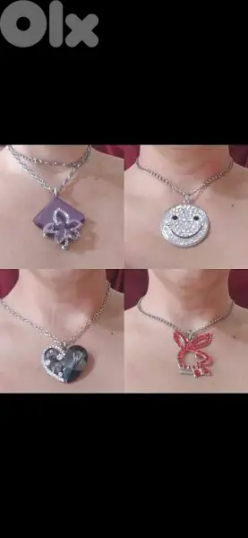 necklace strass with chain