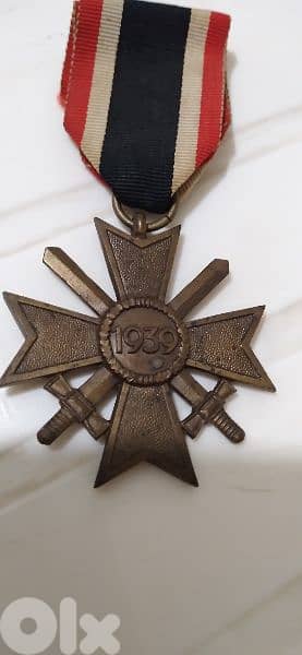 World War Two German Nazi Hitler Medal The Sawastica & swords 1939ص 0