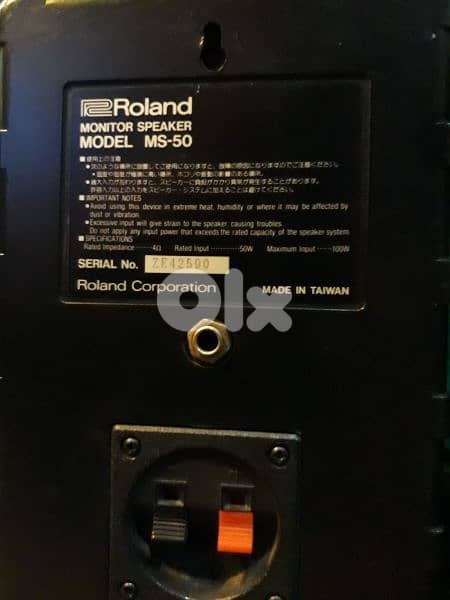 Pair of ROLAND passive speakers MS50 4ohms 100W for studio still new 9