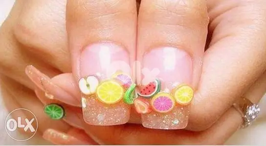 fast nails art 3D fruit nails decoration