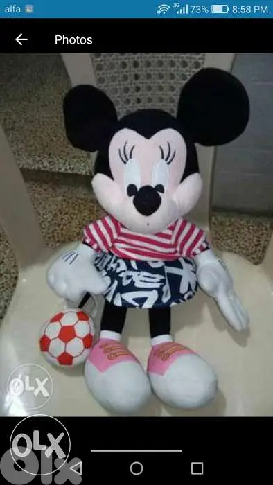 MINNIE MOUSE Plush as new, 43 Cm DISNEY wearing stuffed large Toy=15$