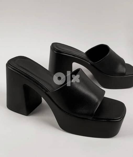 SANDAL HIGH HEEL PLATFORM BLACK SHOES 0