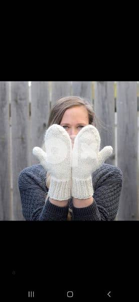 wool fingerless gloves fur inside 1