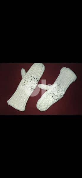wool fingerless gloves fur inside 2