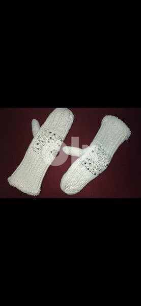 wool fingerless gloves fur inside 3