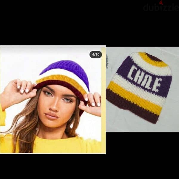 wool purple yellow hat 0
